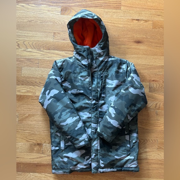The Children's Place Green Camouflage Coat - Picture 1 of 7
